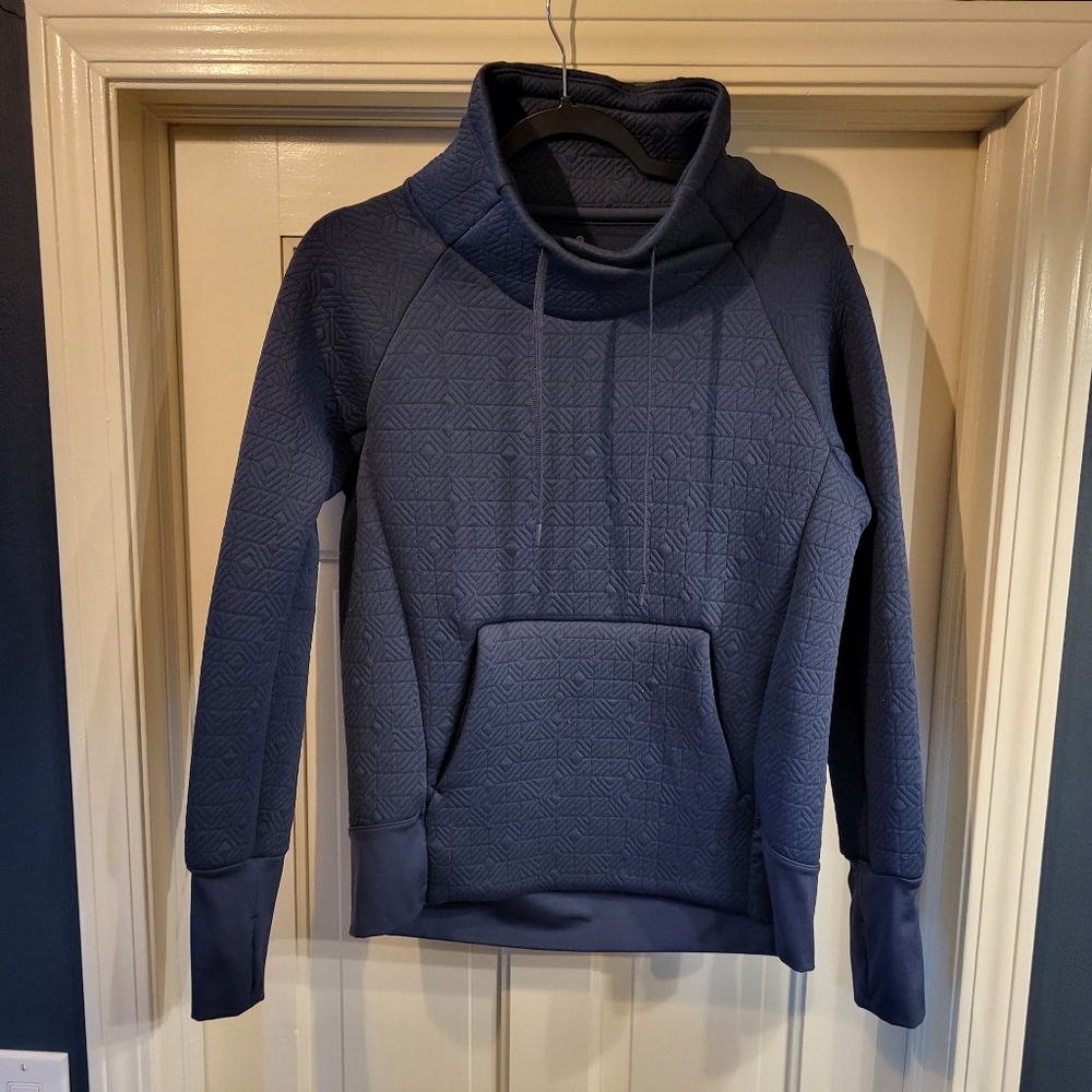 Athleta Blue Jacquard Elevation Quilted Pullover Sweater Women's XS